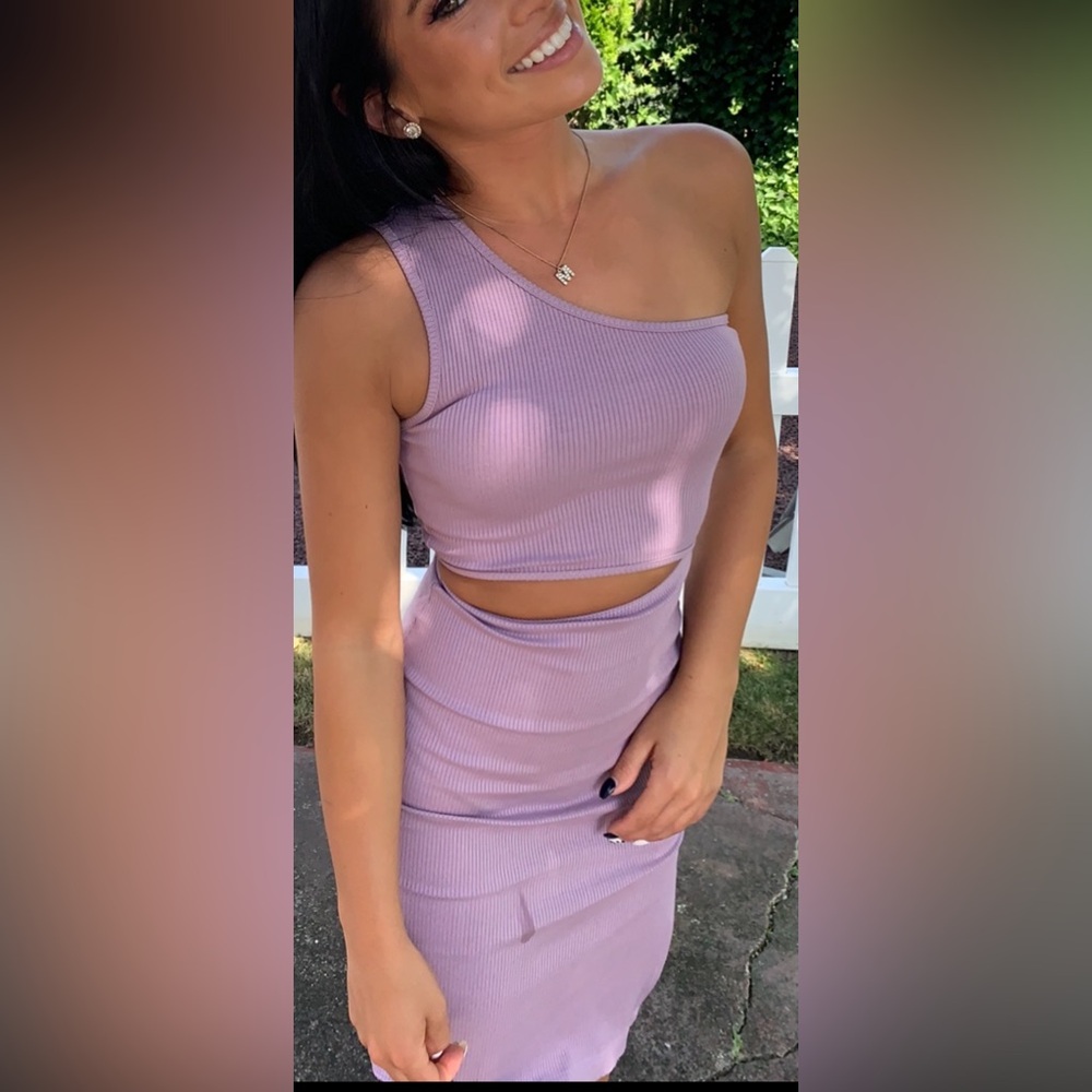 Lulus cut out purple dress
